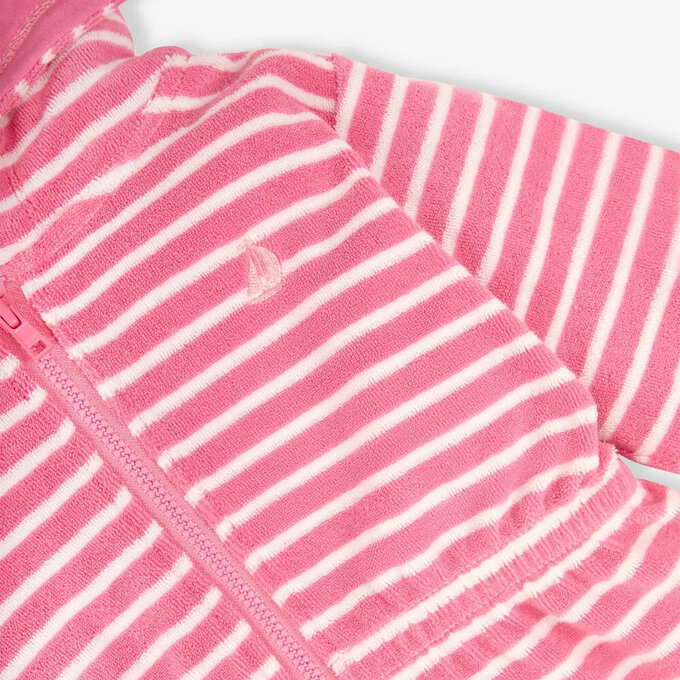 英國 JoJo Maman BeBe 嬰幼兒/兒童游泳浴巾&浴袍_粉嫩條紋_JJH9632