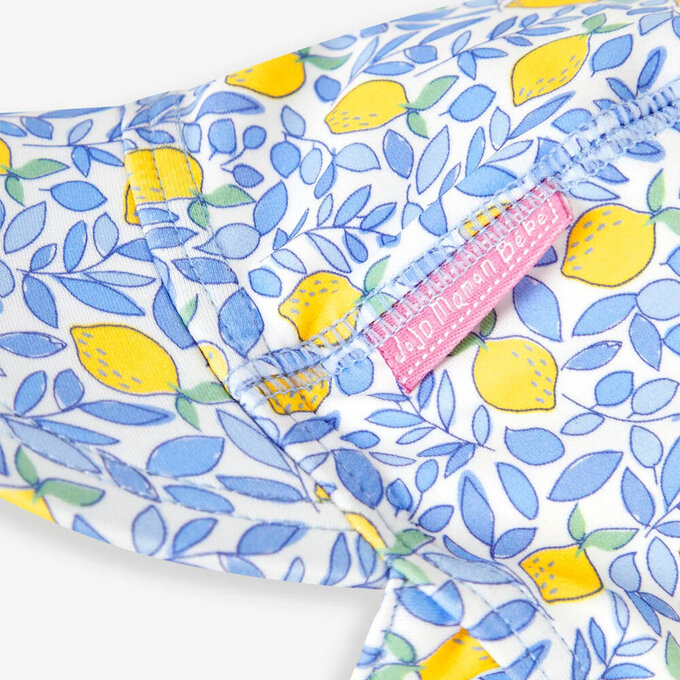 英國 JoJo Maman BeBe 嬰幼兒/兒童泳裝戲水UPF50+防曬護頸遮陽帽_夏日檸檬_JJH3972