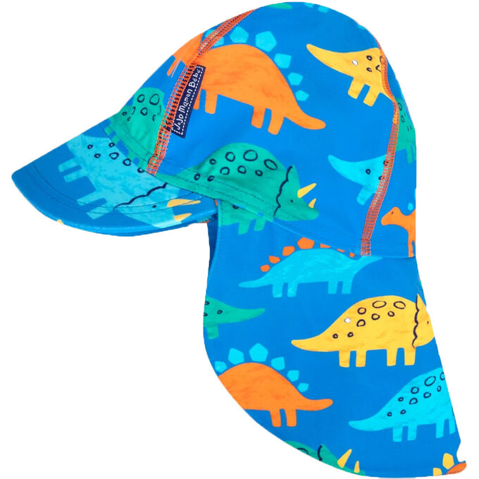 英國 JoJo Maman BeBe 嬰幼兒/兒童泳裝戲水UPF50+防曬護頸遮陽帽_恐龍圖鑑_JJH3936
