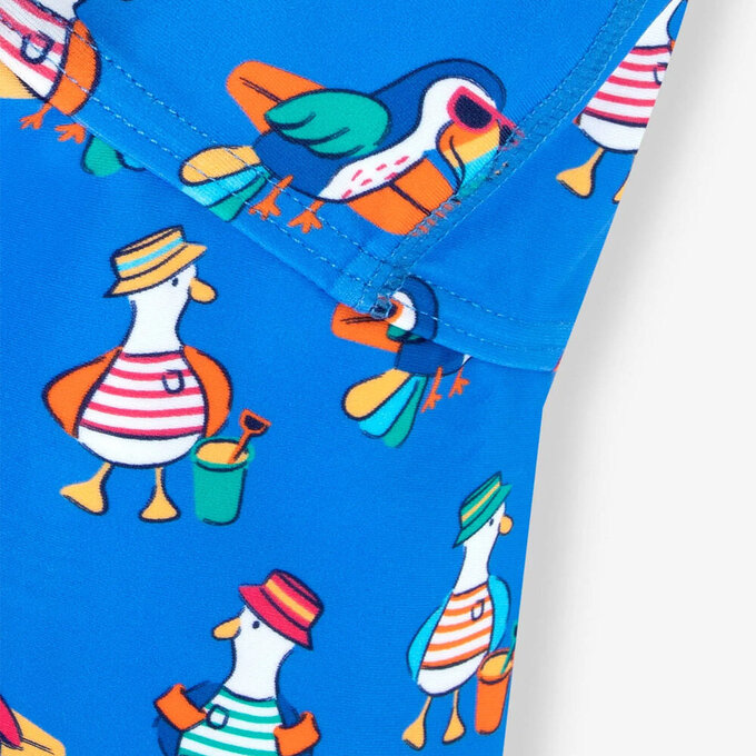 英國 JoJo Maman BeBe 嬰幼兒/兒童泳裝戲水UPF50+防曬護頸遮陽帽_海鷗家族_JJH3941