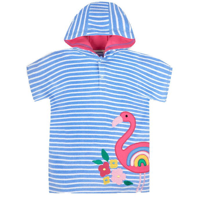 英國 JoJo Maman BeBe 嬰幼兒/兒童游泳浴巾&浴袍_火烈鳥_JJH9009