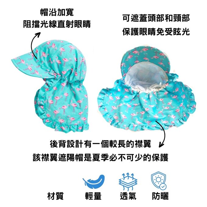 英國 JoJo Maman BeBe 嬰幼兒/兒童泳裝戲水UPF50+防曬護頸遮陽帽_鯊魚世界_JJH3927