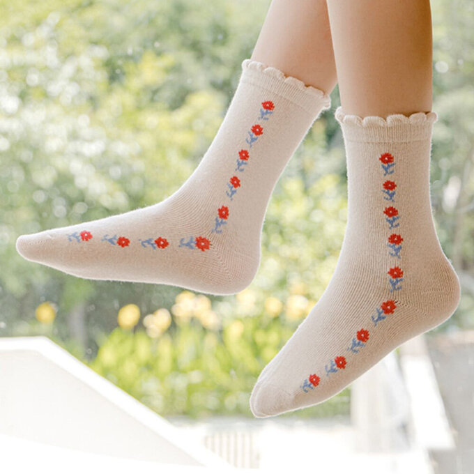 【腳ㄚ子】幼/兒童棉質中筒襪_粉色世界_ilbG003