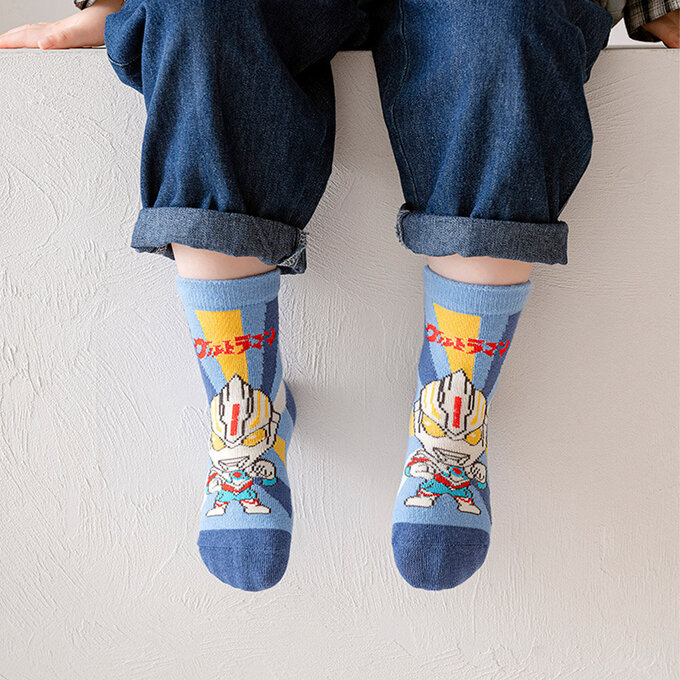【腳ㄚ子】幼/兒童棉質中筒襪_無敵超人_ilbB001