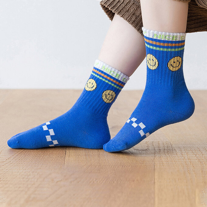 【腳ㄚ子】幼/兒童棉質中筒襪_微笑派對_ilbB002