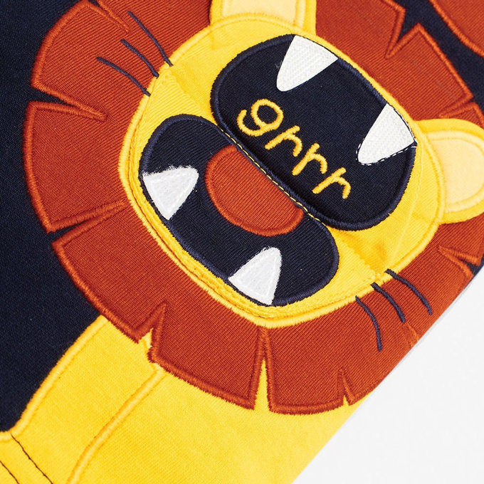 英國 JoJo Maman BeBe 超優質嬰幼兒/兒童100% 純棉綁繩短褲_淘氣獅子(JJE5412)