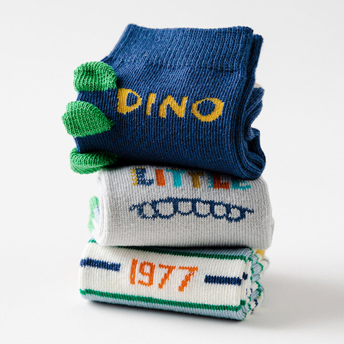 【腳ㄚ子】幼/兒童棉質中筒襪_萌龍傳說_ilbB005