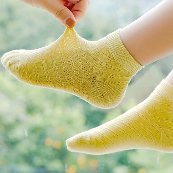 【腳ㄚ子】幼/兒童透氣網眼襪_經典素色_ilbF001