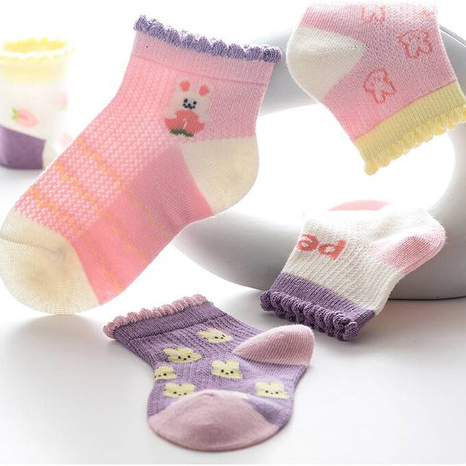 【腳ㄚ子】幼/兒童透氣網眼襪_粉色小桃_ilbF007