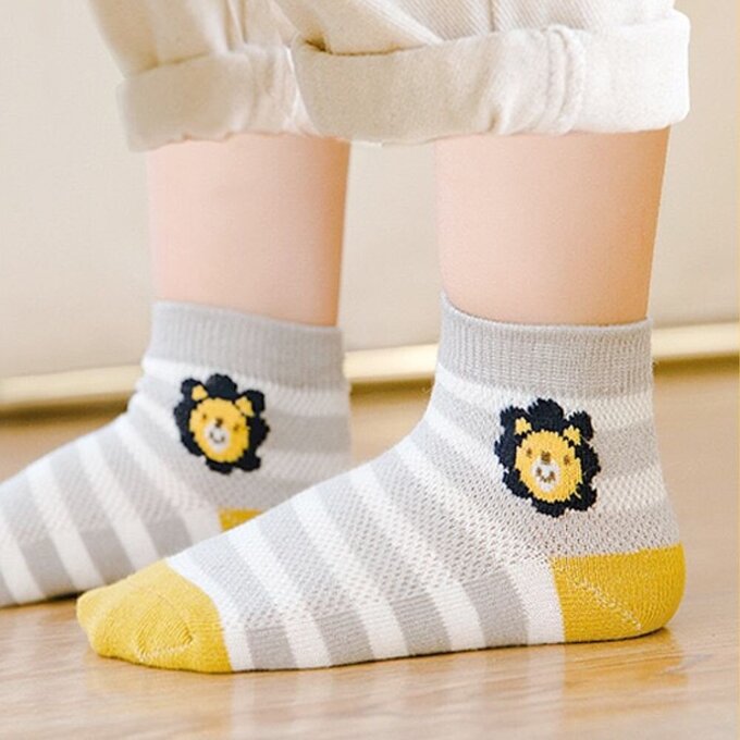 【腳ㄚ子】幼/兒童透氣網眼襪_呆萌獅_ilbF012