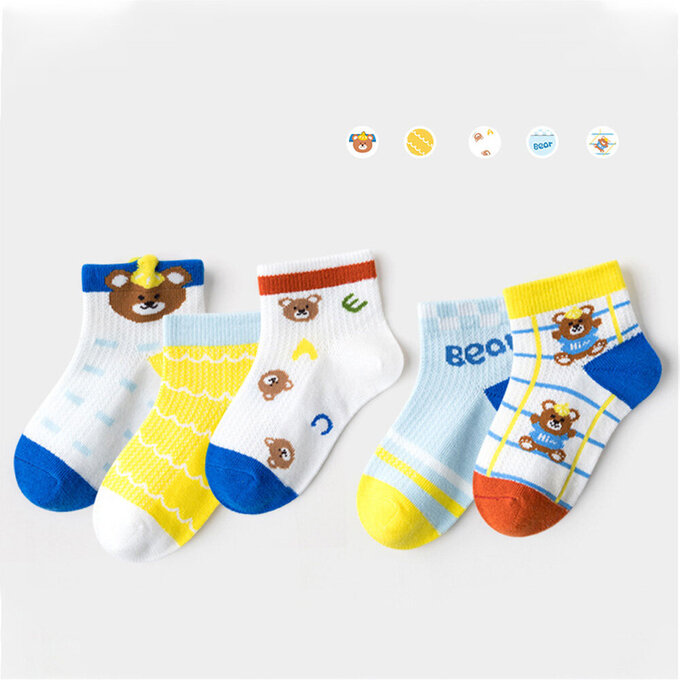 【腳ㄚ子】幼/兒童透氣網眼襪_淘氣小熊_ilbF014