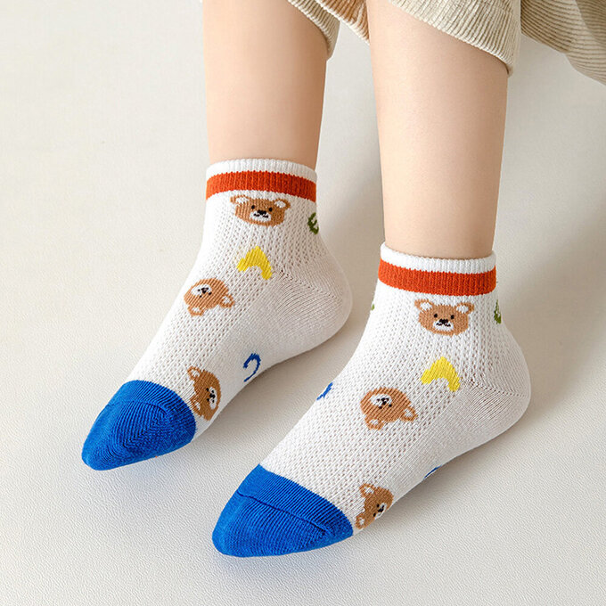 【腳ㄚ子】幼/兒童透氣網眼襪_淘氣小熊_ilbF014