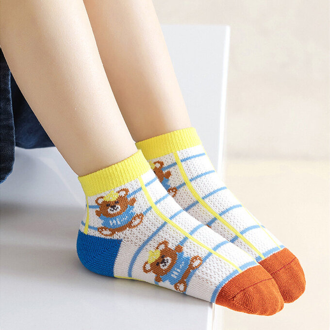 【腳ㄚ子】幼/兒童透氣網眼襪_淘氣小熊_ilbF014