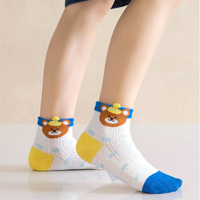 【腳ㄚ子】幼/兒童透氣網眼襪_淘氣小熊_ilbF014