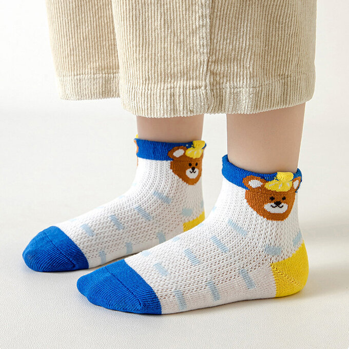 【腳ㄚ子】幼/兒童透氣網眼襪_淘氣小熊_ilbF014