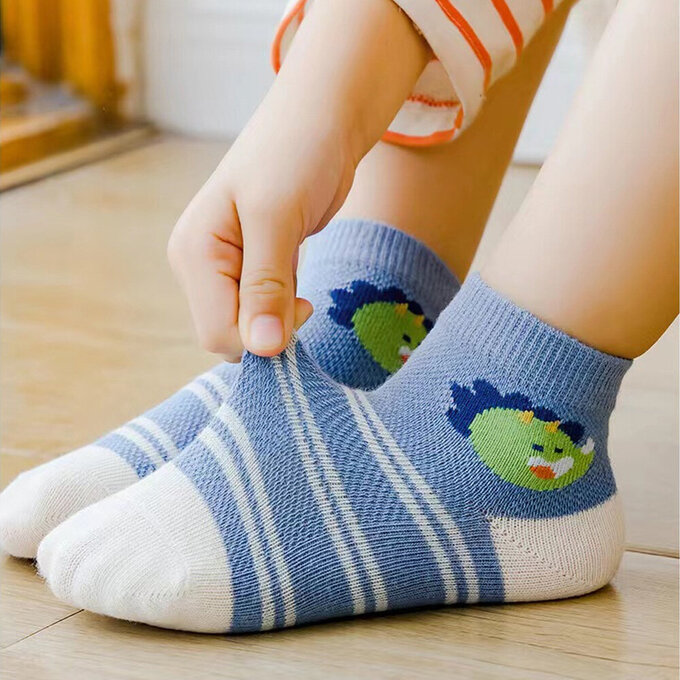 【腳ㄚ子】幼/兒童透氣網眼襪_恐龍樂園_ilbF015