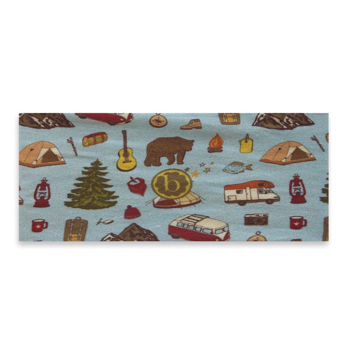 美國 baby bling 純手工極優雅細緻輕柔微彈性/毫無束縛感蝴蝶結髮帶/髮飾_印花款_露營樂園(BBRK036)