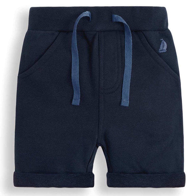 英國 JoJo Maman BeBe 超優質嬰幼兒/兒童100% 純棉綁繩短褲2入組_藍色(JJE5503N) 