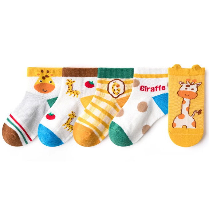 【腳ㄚ子】幼/兒童透氣網眼襪_Q萌長頸鹿_ilbF019