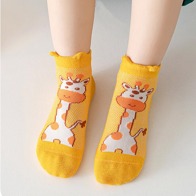 【腳ㄚ子】幼/兒童透氣網眼襪_Q萌長頸鹿_ilbF019