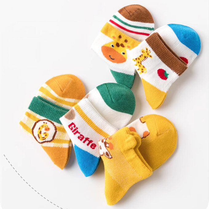 【腳ㄚ子】幼/兒童透氣網眼襪_Q萌長頸鹿_ilbF019