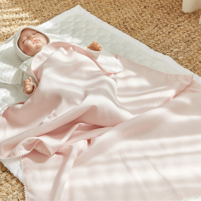 [正韓Hello HiZoo]  3D透氣雙面涼感被/透氣被/冷氣被_嬰兒款_冰絲粉_HH055