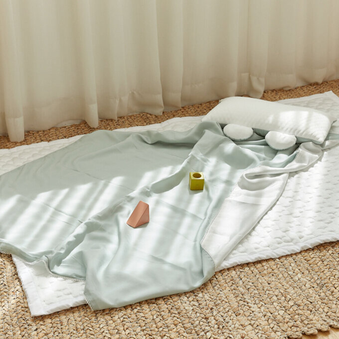 [正韓Hello HiZoo]  3D透氣雙面涼感被/透氣被/冷氣被_兒童款_薄荷綠_HH056