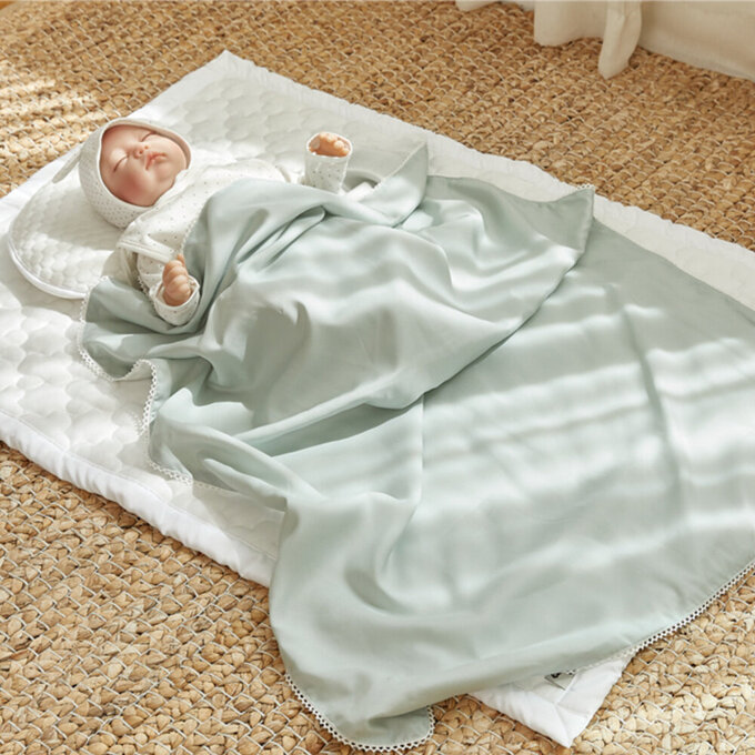 [正韓Hello HiZoo]  3D透氣雙面涼感被/透氣被/冷氣被_兒童款_薄荷綠_HH056