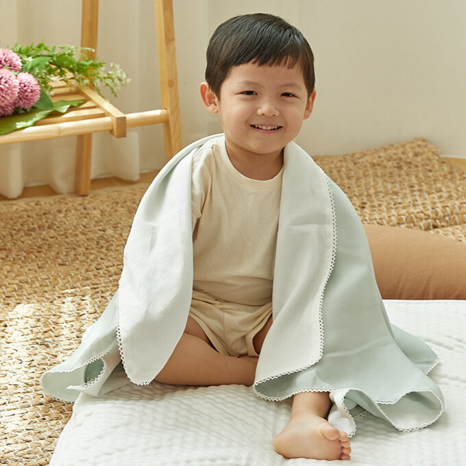 [正韓Hello HiZoo]  3D透氣雙面涼感被/透氣被/冷氣被_兒童款_薄荷綠_HH056