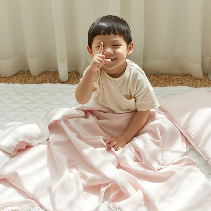 [正韓Hello HiZoo] 3D透氣雙面涼感被/透氣被/冷氣被_兒童款_冰絲粉_HH059