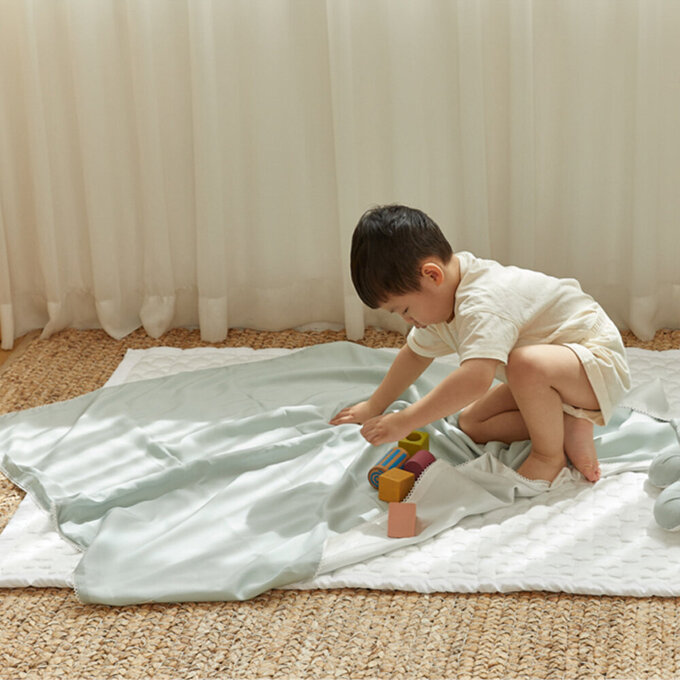 [正韓Hello HiZoo] 3D透氣雙面涼感被/透氣被/冷氣被_兒童款_薄荷綠_HH060