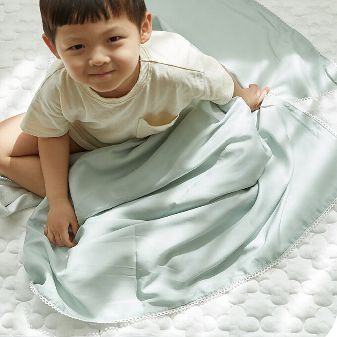 [正韓Hello HiZoo] 3D透氣雙面涼感被/透氣被/冷氣被_兒童款_薄荷綠_HH060