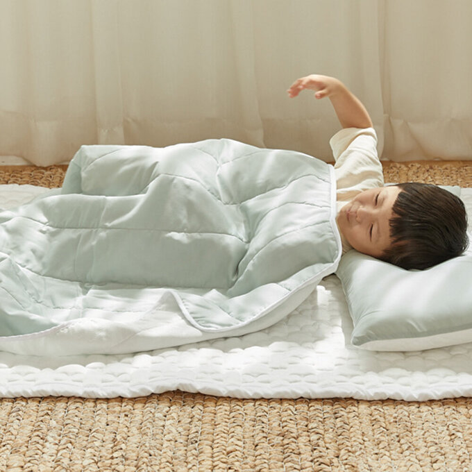 [正韓Hello HiZoo] 3D透氣雙面三層涼感四季被/涼被/透氣被/冷氣被_薄荷綠_HH062