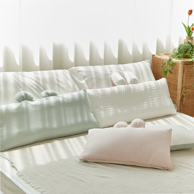 [正韓Hello HiZoo] 極度冰涼Sherbetcool 兒童涼感造型抗菌防蟎雙面枕/涼感枕/護脊/護頸枕_兔耳_HH064