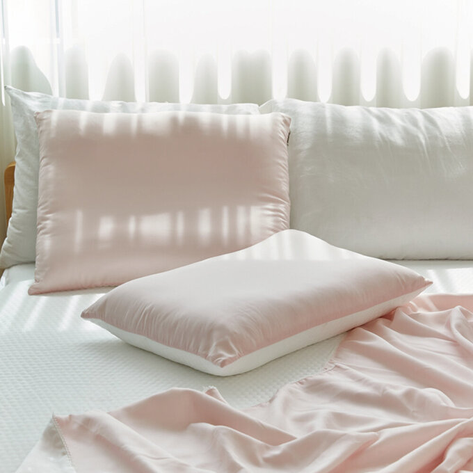 [正韓Hello HiZoo] 極度冰涼Sherbetcool 涼感造型抗菌防蟎雙面枕/涼感枕/護脊/護頸枕_冰絲粉_HH069