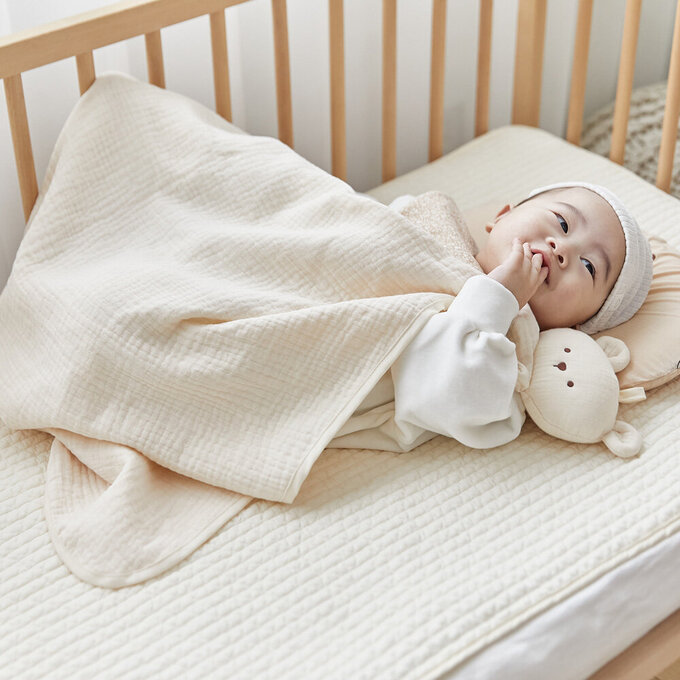 [正韓Hello HiZoo] 多功能純棉三層紗安撫毯/浴巾/紗布巾/咬咬巾/口水巾/安撫巾_熊熊_HH071