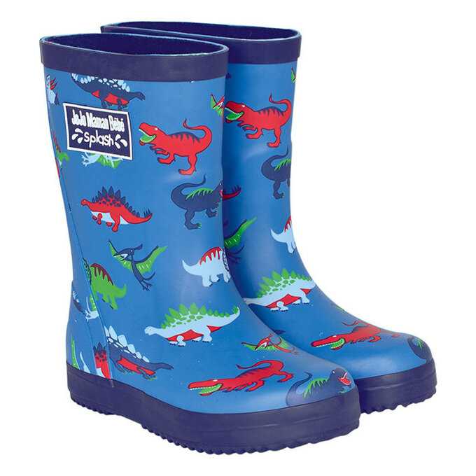 英國 JoJo Maman BeBe 嬰幼兒童雨鞋_水藍恐龍(JJWG1-005)