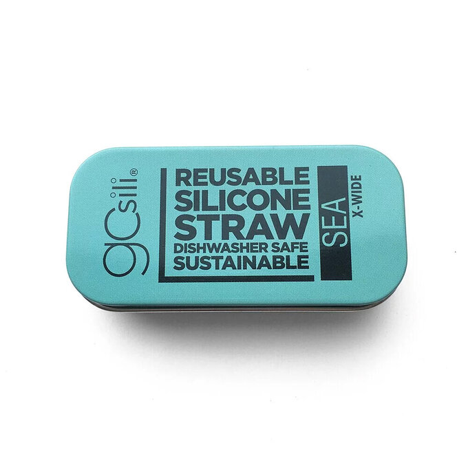 美國GoSili/Silikids ❚ 珍奶款 ❚ 單支吸管隨行口袋組-草地綠_SK026