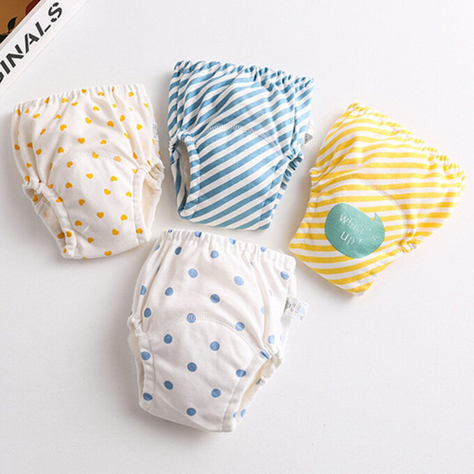 【小pipi】純棉兒童七層學習褲/訓練褲4入組_晴空搭檔_PL007