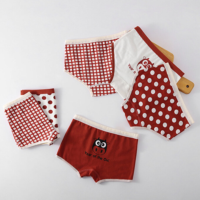 小pipi_有機純棉兒童三角內褲3件組_女童_紅牛寶貝_PG3001