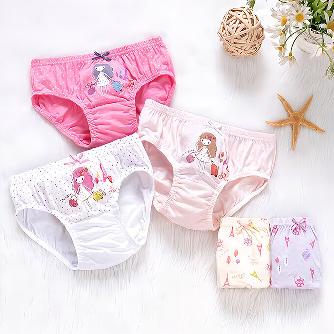 小pipi_純棉兒童三角內褲5件組_女童_巴黎之旅_PG5001