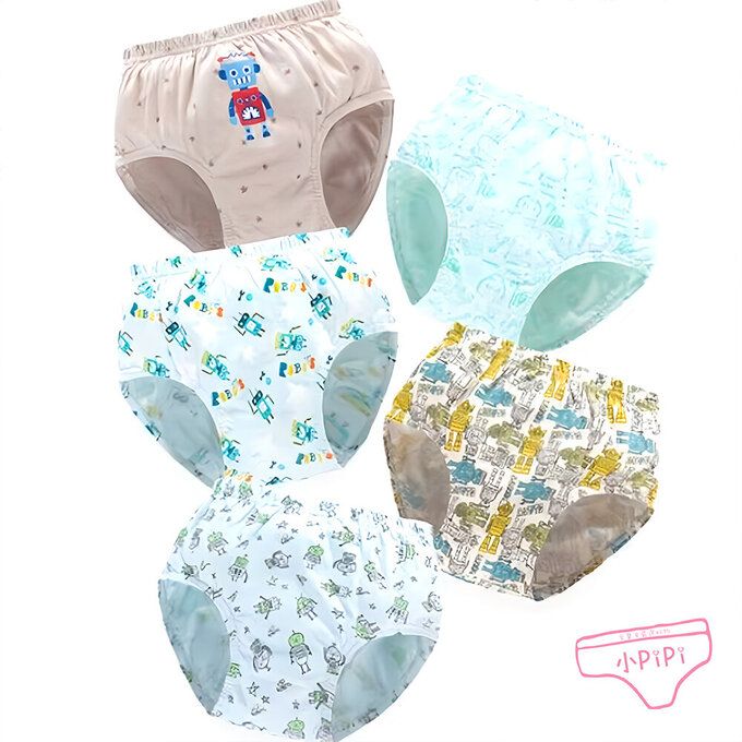 小pipi_純棉兒童三角內褲5件組_男童_機器人_PB5001