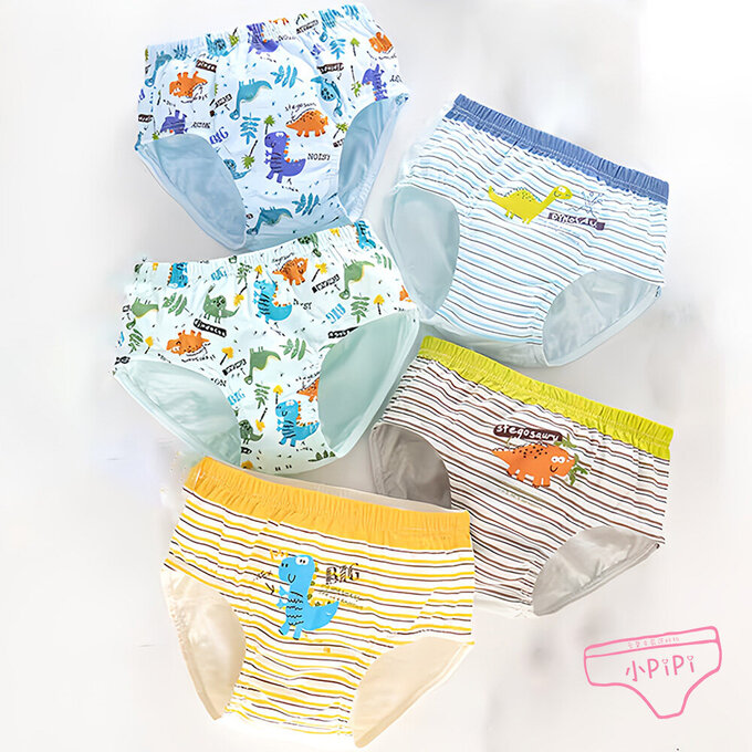 小pipi_純棉兒童三角內褲5件組_男童_ 恐龍星球_PB5002