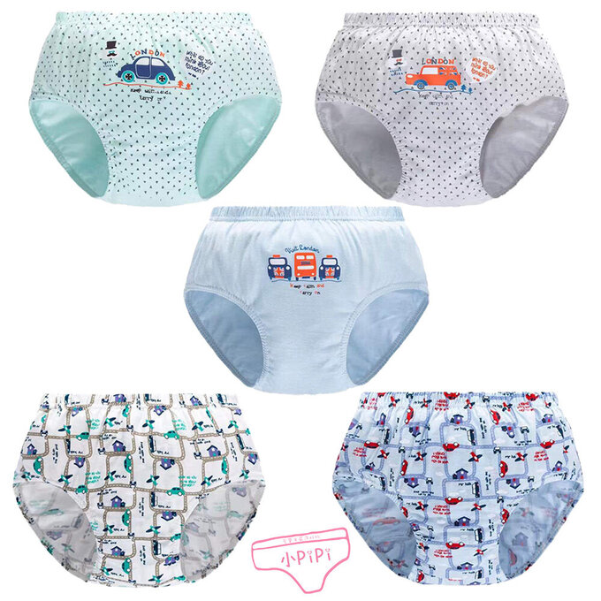小pipi_純棉兒童三角內褲5件組_男童_汽車之旅_PB5003