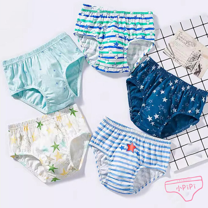 小pipi_純棉兒童三角內褲5件組_男童_星空_PB5005