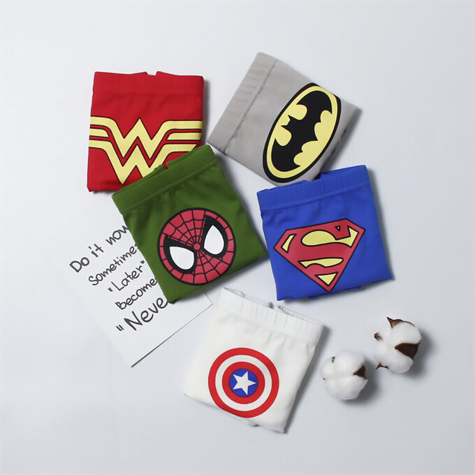 小pipi_純棉兒童四角平口內褲5件組_男童_超級英雄_PB5011