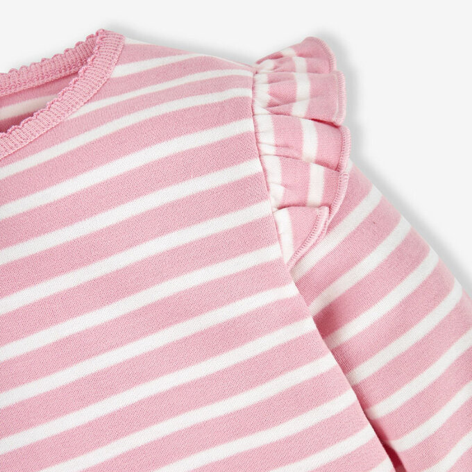 英國 JoJo Maman BeBe 幼/兒童100%純棉長袖上衣2件組(可當內搭)_粉色碎花_JJL1055