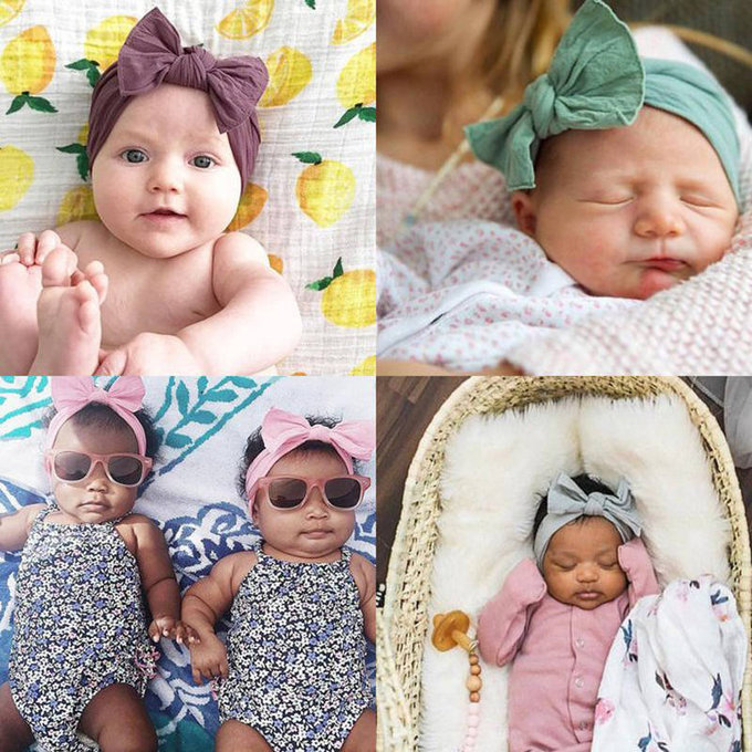 美國 baby bling 純手工極優雅細緻輕柔微彈性/毫無束縛感蝴蝶結髮帶/髮飾_印花款_千鳥格_BBRK056