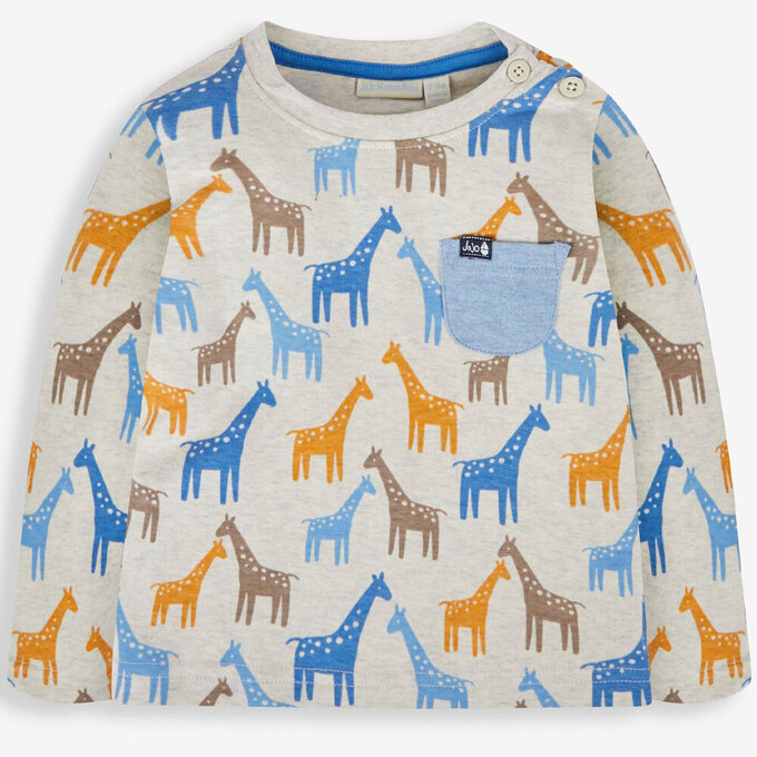 英國 JoJo Maman BeBe 幼/兒童100%純棉長袖上衣2件組(可當內搭)_非洲印象_JJL1543