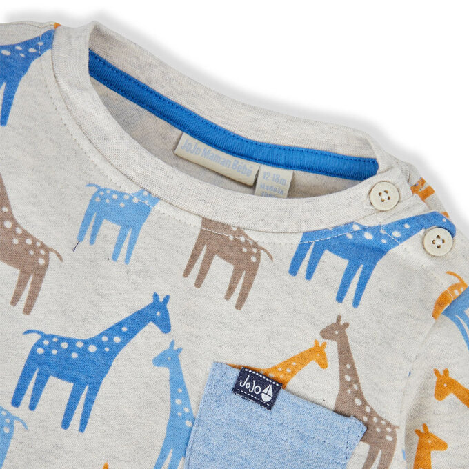英國 JoJo Maman BeBe 幼/兒童100%純棉長袖上衣2件組(可當內搭)_非洲印象_JJL1543